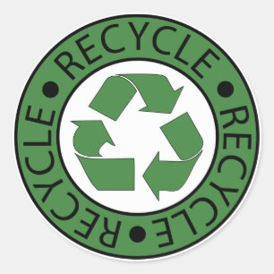 Adesivo Símbolo Verde de Reciclagem Vá Verde Dia da Terra