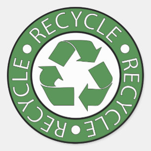Adesivo Símbolo Verde de Reciclagem Vá Verde Dia da Terra