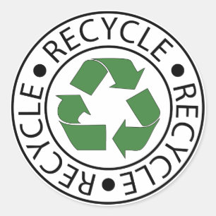 Adesivo Símbolo Verde de Reciclagem Vá Verde Dia da Terra