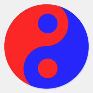 Adesivo Símbolo vermelho e azul de Yin Yang
