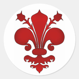 Adesivo Símbolo vermelho-escuro de pulgas de lis