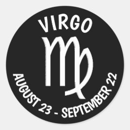 Adesivo Símbolo Virgo do Horóscopo Negro e Branco