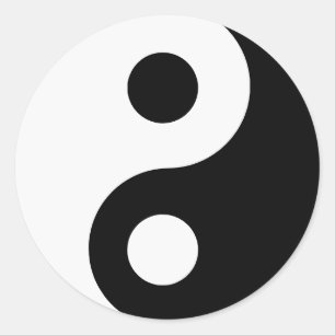 Adesivo Símbolo Yin e Yang Branco e Preto