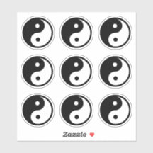 Símbolo Yin Yang Black White Set 9 do Sticker