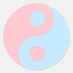 Adesivo Símbolo Yin Yang Rosa e Azul