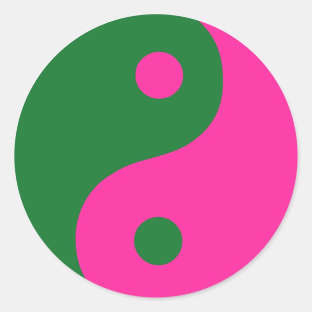 Adesivo Símbolo Yin Yang Rosa e Verde (Frente)