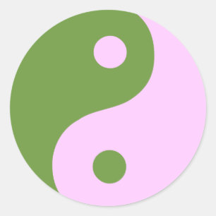 Adesivo Símbolo Yin Yang Rosa e Verde