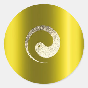 Adesivo Símbolo Ying Yang Balance Yellow Pace Espiritual