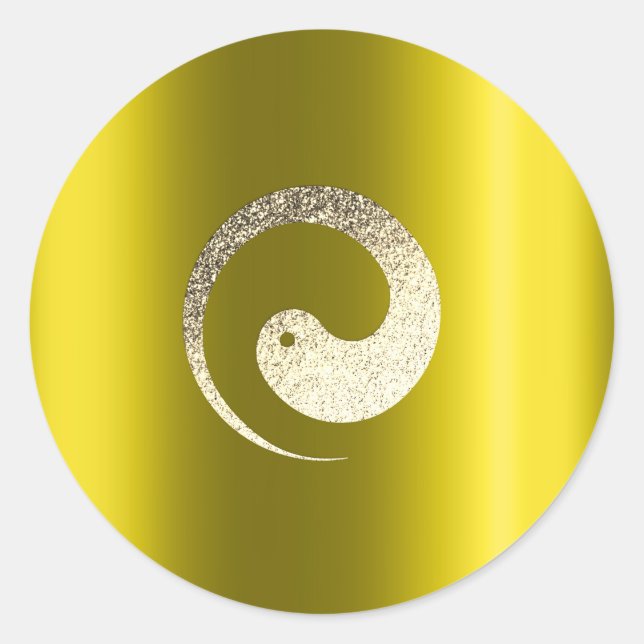Adesivo Símbolo Ying Yang Balance Yellow Pace Espiritual (Frente)