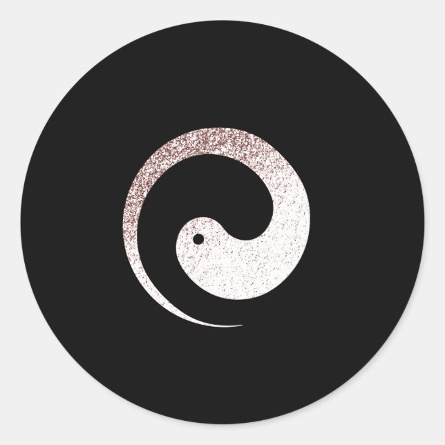 Adesivo Símbolo Ying Yang Equilíbrio Rosa preto Pace espir (Frente)
