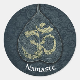 Adesivo Símbolo YOGA preto e Dourado Bodhi Leaf OM