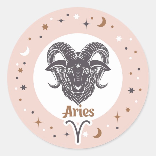 Adesivo Símbolo Zodiac Aries (Frente)