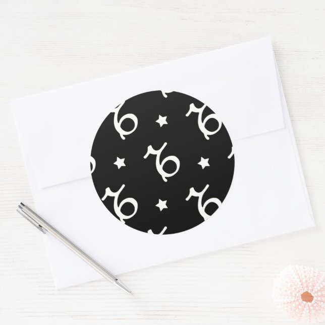Adesivo Símbolo Zodiac Capricórnio e Padrão de Estrelas (Envelope)