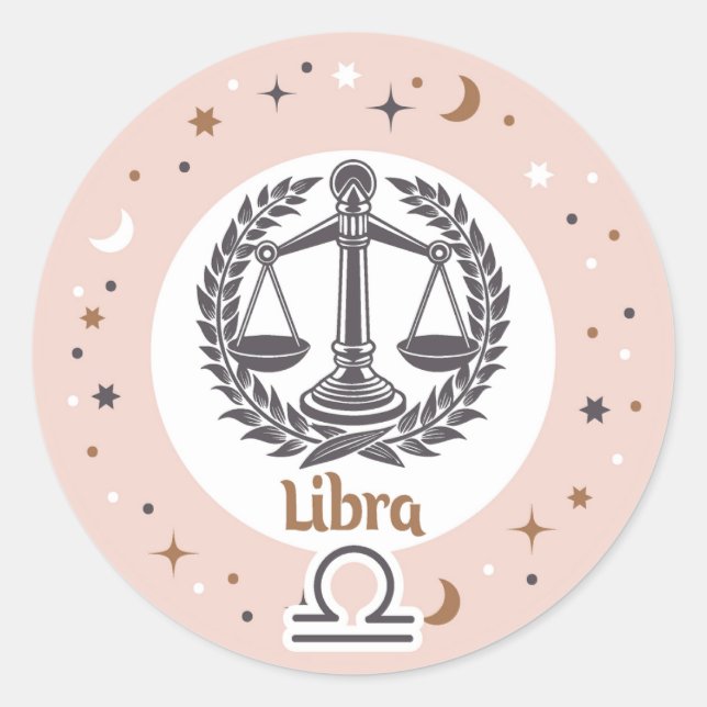 Adesivo Símbolo Zodiac Libra (Frente)