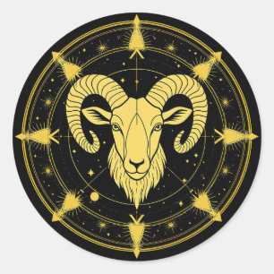 Adesivo Símbolo Zodiac ouro de Aries