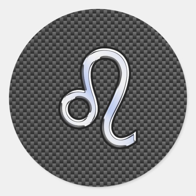 Adesivo Símbolo Zodiac Silver Leo em Impressão de Fibra de (Frente)