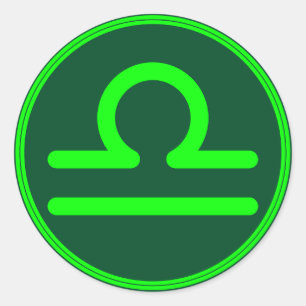 Adesivo Símbolo Zodíaco de Libra Contraste Verde