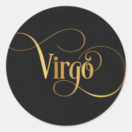 Adesivo Símbolo Zodiaco de Script Suave Virgo Dourado em P