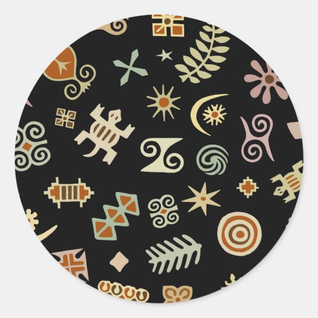 Adesivo Símbolos Adinkra Africanos (Frente)