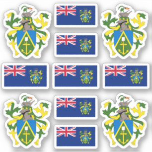 Adesivo Símbolos das Ilhas Pitcairn / casaco de armas e ba