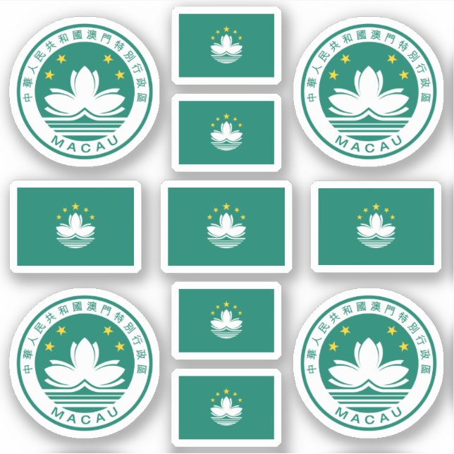 Adesivo Símbolos de Macau/casaco de armas e autocolante (Frente)