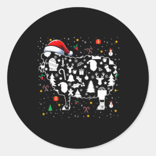 Adesivo Símbolos de Natal Papais noeis Ovinos Formas Bonit