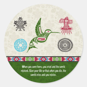 Adesivo Símbolos do nativo americano e sabedoria - colibr