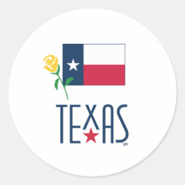 Adesivo Símbolos do Texas, Bandeira do Texas e Rosa Amarel