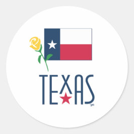 Adesivo Símbolos do Texas, Texas Flag e Yellow Rose Glass