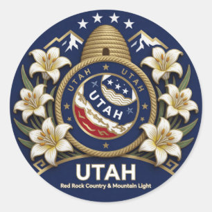 Adesivo Símbolos do Utah Beehive e Orgulho do Estado ✦