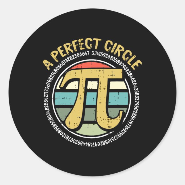 Adesivo Símbolos Matemáticos Retroativos do Círculo Perfei (Frente)