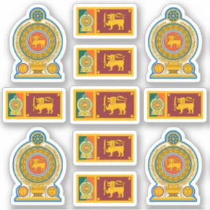 Adesivo Símbolos nacionais do Sri Lanka/emblem e bandeira