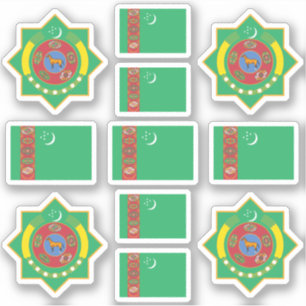 Adesivo Símbolos nacionais do Turcomenistão / casaco de ar