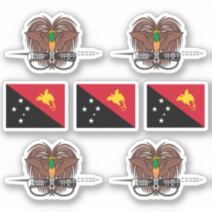 Adesivo Símbolos Papua-Nova Guiné / casaco de armas e ba