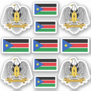 Adesivo Símbolos sudaneses do Sul/Casaco de armas e bande