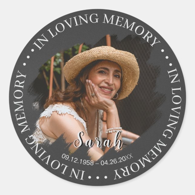 Adesivo Simpatia Funeral Foto Memorial Sticker (Frente)