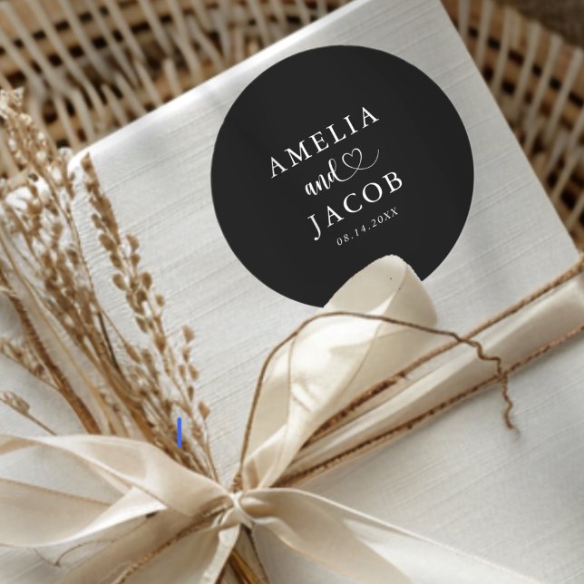 Adesivo Simple Black & White Wedding  (Criador carregado)