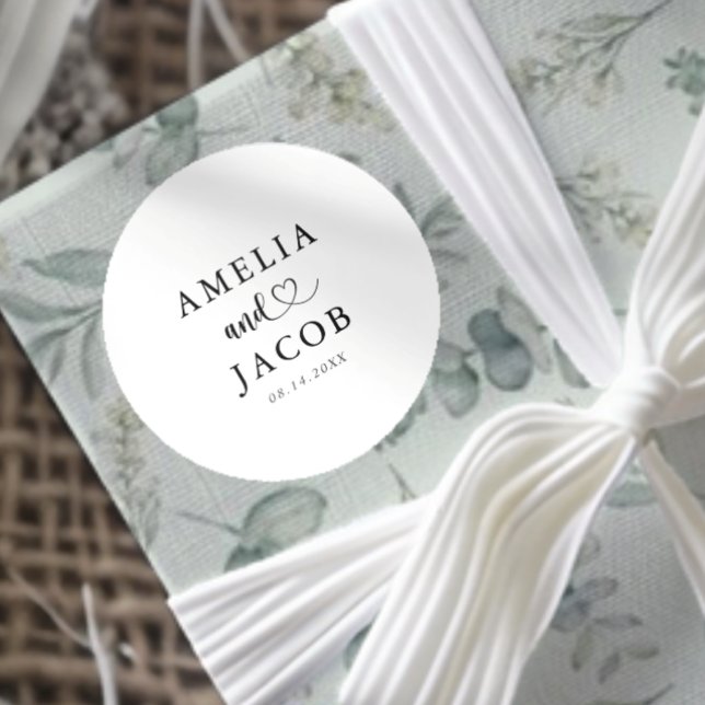 Adesivo Simple Black & White Wedding  (Criador carregado)