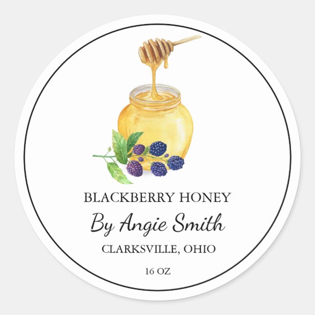 Adesivo Simple Blackberry Infused Honey Label (Frente)