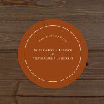 Adesivo Simple Boho Arch Terracotta Casamento Obrigado<br><div class="desc">Este Simples Casamento de Terracotta Arch Boho Obrigado design Clássico de Paleta Redonda Apresenta uma sofisticada paleta de marfim neutro emparelhada com lindíssimas opções de mistura e fósforos de terracotta, verde-sábio e ameixa. A elegância subestimada da simples tipografia e arcos gentis cria uma estética calorosa e polida com o estilo...</div>