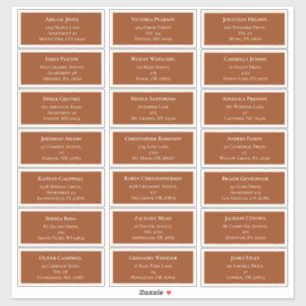 Adesivo Simple Boho Terracotta Endereço de Convidado