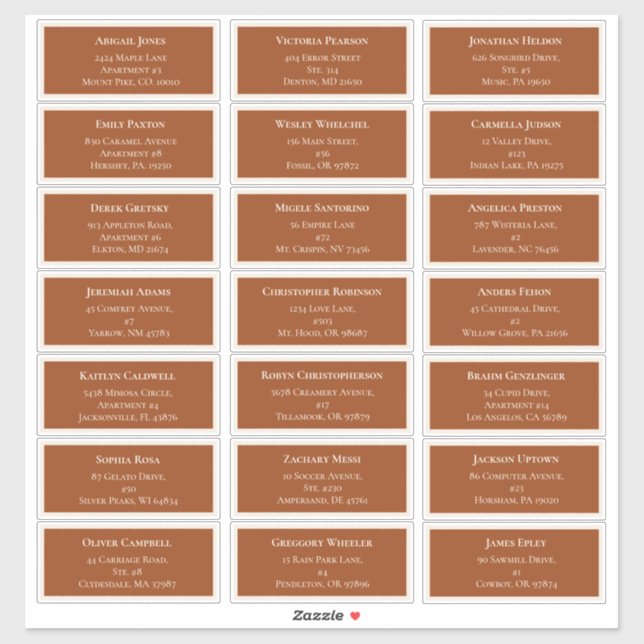 Adesivo Simple Boho Terracotta Endereço de Convidado (Folha)