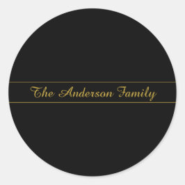Adesivo Simple Customizable Gold & Black Text Design 