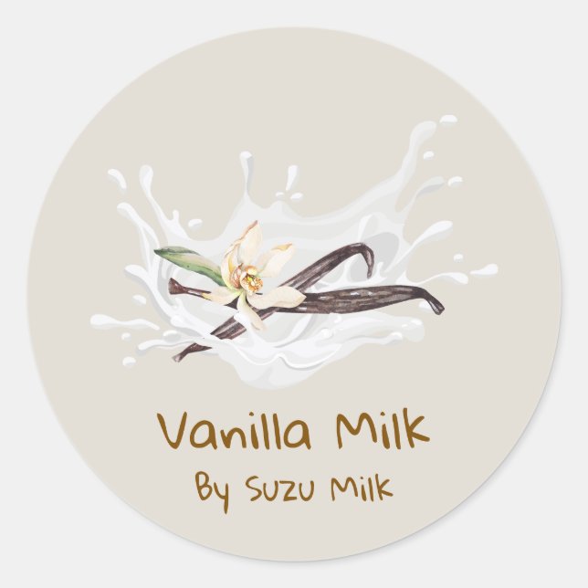 Adesivo Simple Cute Vanilla Milk Label (Frente)