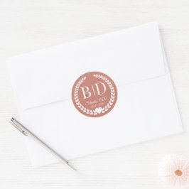 Adesivo Simple Elegant Bride and Groom Monogram