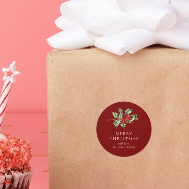 Adesivo Simple Elegant Christmas Watercolor Botanical Clas (Criador carregado)