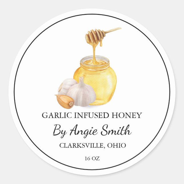 Adesivo Simple Garlic Infused Honey Label (Frente)