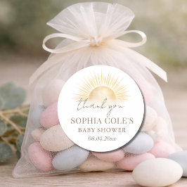 Adesivo Simple Here Comes The Sun Boy Baby Shower Favor