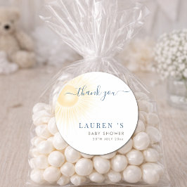 Adesivo Simple Here Comes The Sun Boy Baby Shower Favor