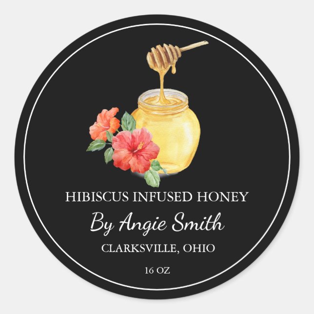 Adesivo Simple Hibiscus Infused Honey Label (Frente)